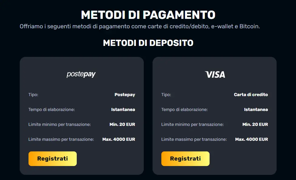 Metodi di pagamento RocketPlay