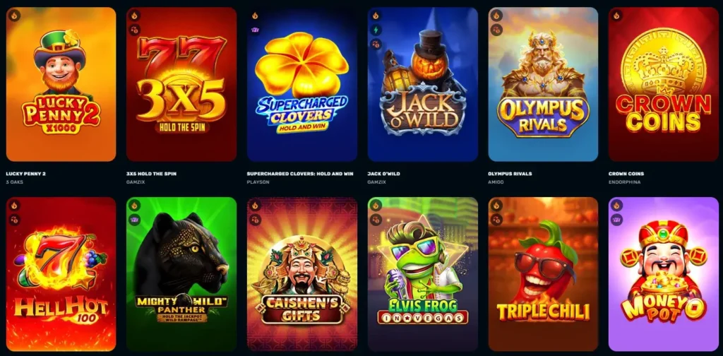Sezione Slot Machine del Casinò RocketPlay